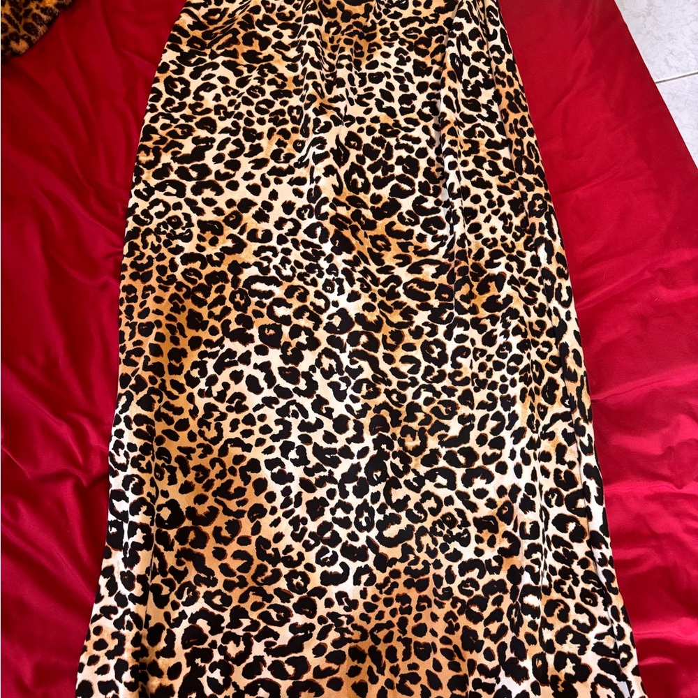Japna Leopard Print Maxi Skirt